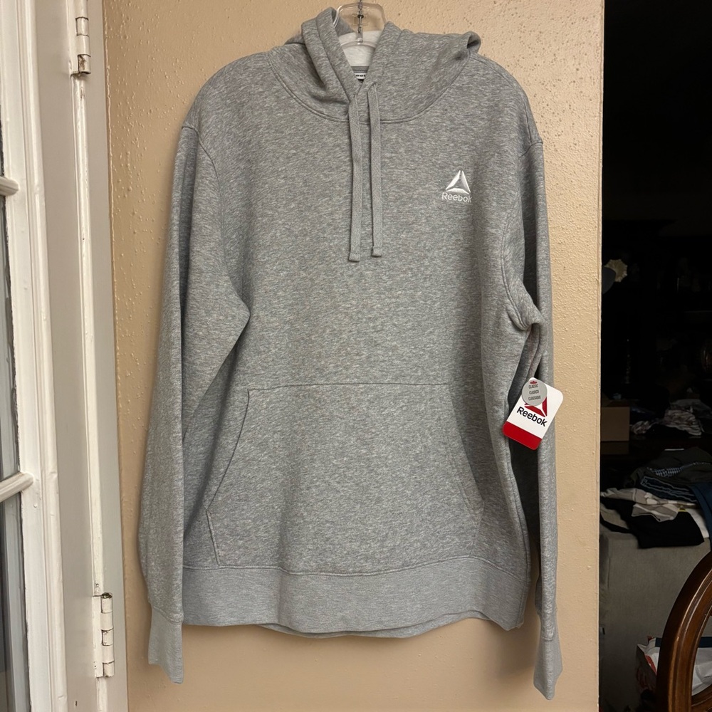 NWT Reebok Heather Gray Pullover Hoodie